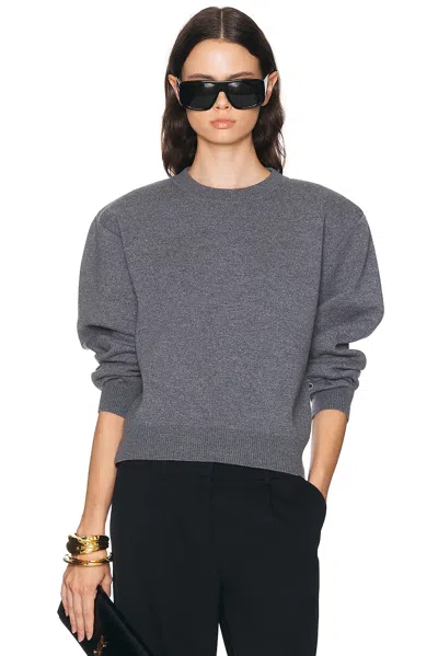 Rohe Statement Shoulder Crewneck Sweater In Gray