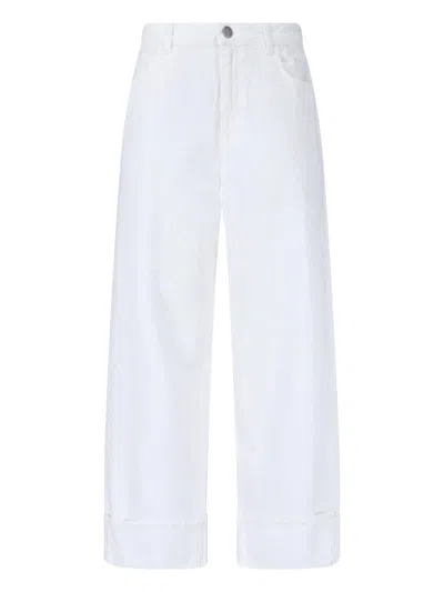 Rohe Cuffed Straight Jeans In White