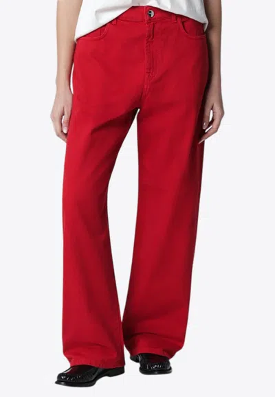 Rohe Straight-leg Zipped Pants In Red