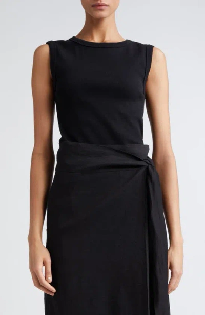 Rohe Stretch Organic Cotton Rib Top In Noir