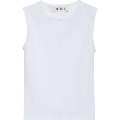 Rohe Róhe Stretch Organic Cotton Rib Top In Optic White