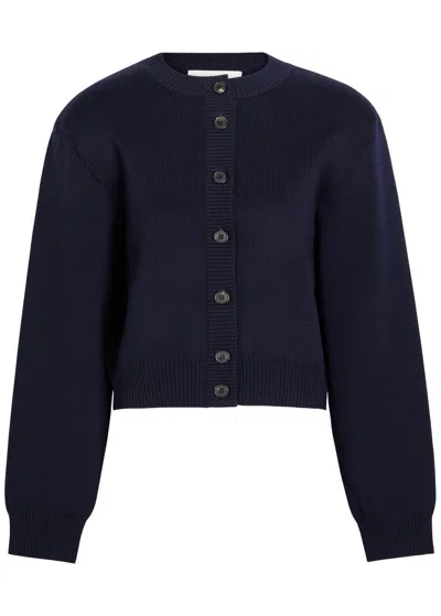 Rohe Stretch-wool Cardigan In Navy