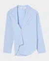 Rohe Stripe Long-sleeve Overlap Shirt In Blue