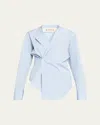 Rohe Stripe Long-sleeve Overlap Shirt In Blue