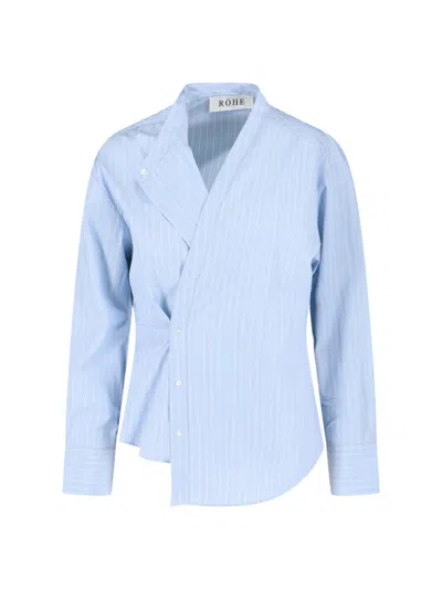 Rohe Striped Asymmetric Shirt In Blue