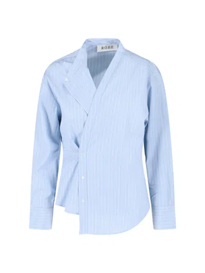 ROHE STRIPED ASYMMETRIC SHIRT