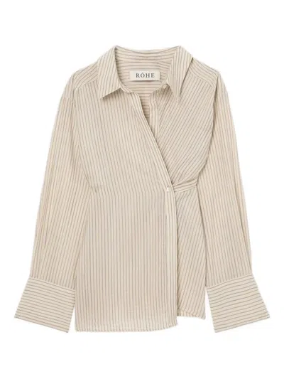 Rohe Striped Asymmetric Shirt In Neutral
