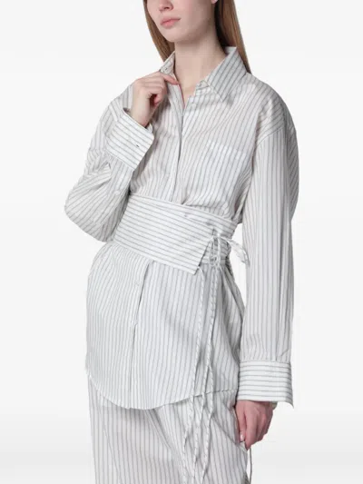Rohe Striped Belted Shirt In White