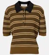Rohe Striped Cotton-blend Polo Shirt In Multi Olive Stripe