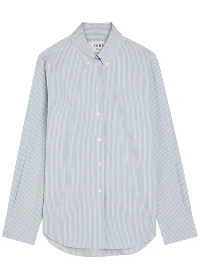 Rohe Striped Cotton Oxford Shirt In White