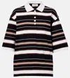 Rohe Multicolor Oversize Polo Shirt With Classic Collar And All-over Striped Motif In Cotton Woman In Block Stripe