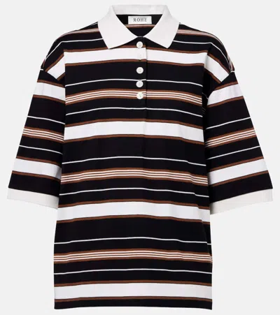 ROHE STRIPED COTTON POLO SHIRT