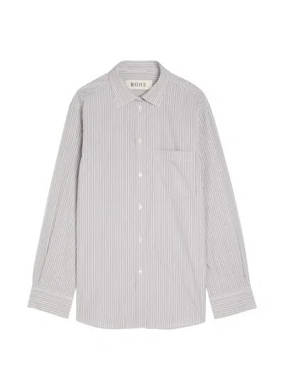 Rohe Striped Cotton-poplin Shirt In Gray