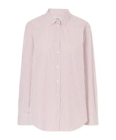 Rohe Striped Cotton-poplin Shirt In Pink