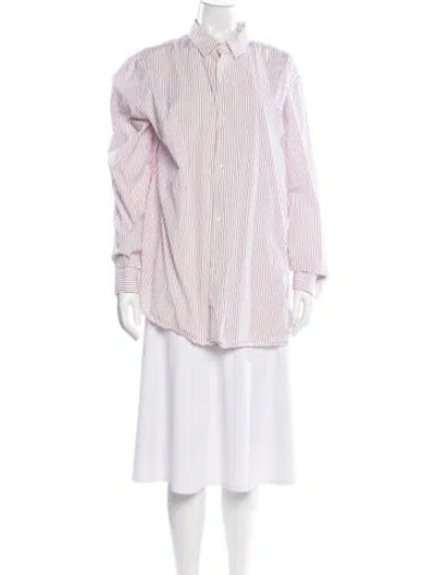 Pre-owned Rohe Striped Long Sleeve Button-up Top In Multi