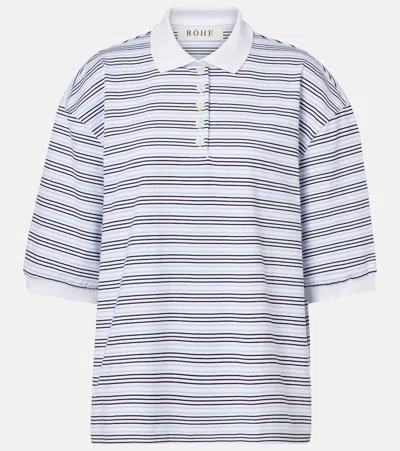 Rohe Striped Oversized Cotton Polo Shirt In Multi