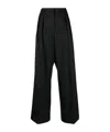 Rohe Róhe Striped Pleated Trousers In Black
