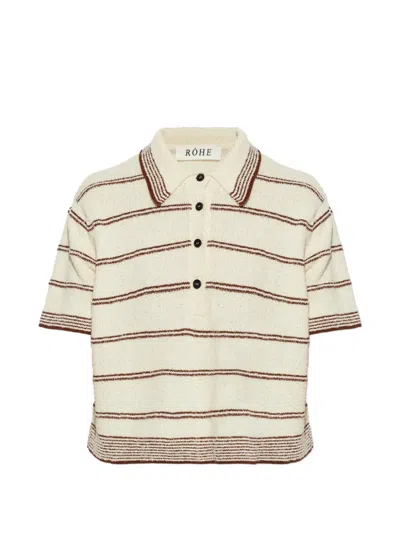 Rohe Striped Organic Cotton-blend Terry Polo Shirt In Multi