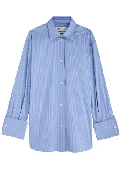 Rohe Striped-print Cotton-poplin Shirt In Blue And White
