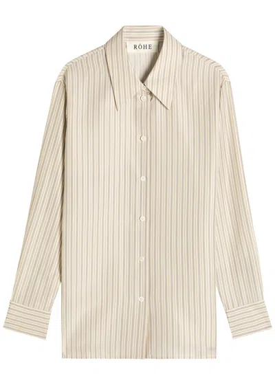 ROHE ROHE STRIPED SILK-CHIFFON SHIRT
