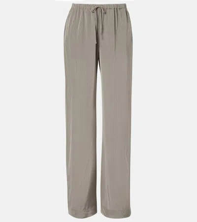Rohe Róhe Striped Wide-leg Pants In Brown