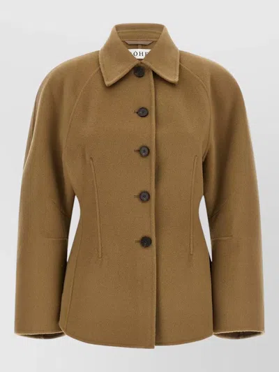 Rohe Structured Jacket Collared Neck Long Sleeves In Brown