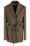 Rohe Structured Safari Blazer Jacket In Green