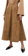 Rohe Suede A-line Skirt Light Khaki In Light Khaki