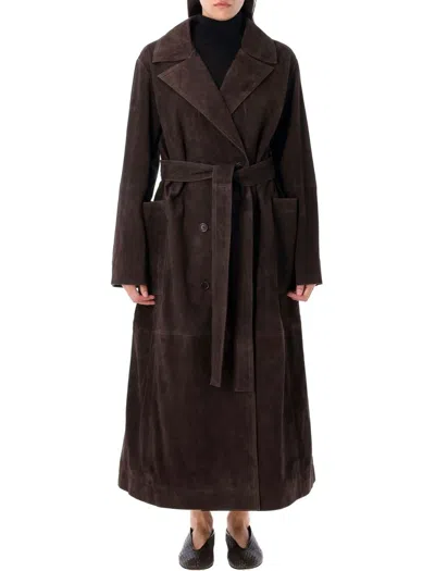 Rohe Róhe Suede Coat In Brown