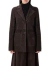 Rohe Suede Single-breasted Blazer In Brown