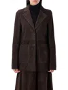 Rohe Suede Single-breasted Blazer In Brown