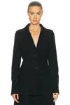 Rohe Suede Cinched Blazer In Black