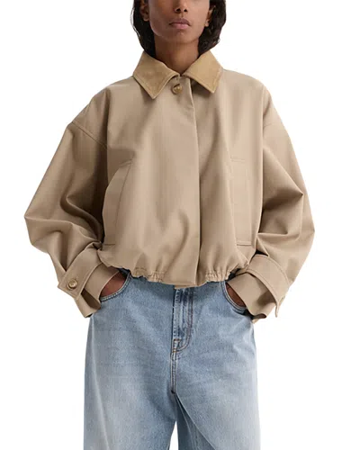 Rohe Suede Collar Blouson Jacket In Brown