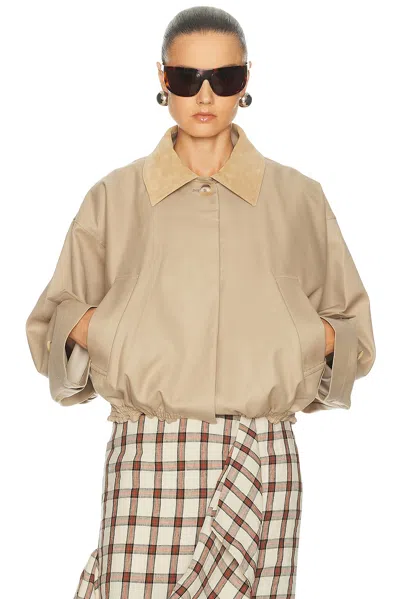 Rohe Suede Collar Blouson Jacket In Neutral