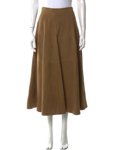 Pre-owned Rohe Suede Long Skirt In Brown