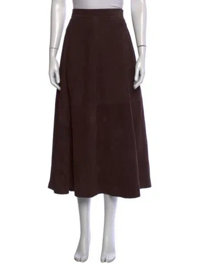 Pre-owned Rohe Suede Midi Length Skirt In Brown