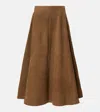 Rohe Suede A-line Skirt Light Khaki In Brown