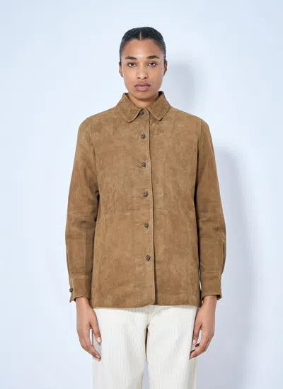 Rohe Suede Pankou Overshirt In Brown