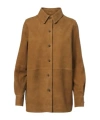 Rohe Solid Colour Suede Overshirt In Brown