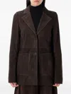 Rohe Suede Single-breasted Blazer In Brown