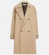 Rohe Suede-trimmed Cotton Coat In Beige