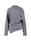 Rohe Róhe Asymmetrical Grey Wool And Cashmere Sweater In Gray