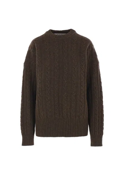 Rohe Cable-knit Wool Sweater In Brown