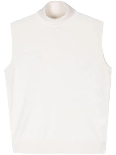 Rohe Funnel-neck Knitted Top In White