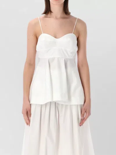 Rohe Sweetheart Bustier Dress Layered Flared Hem In White