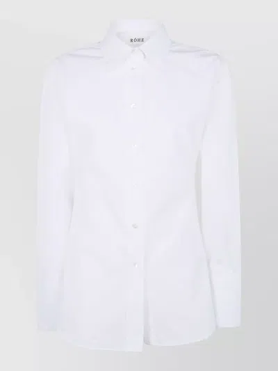 Rohe Tailored Poplin Shirt Long Sleeve Collar In White