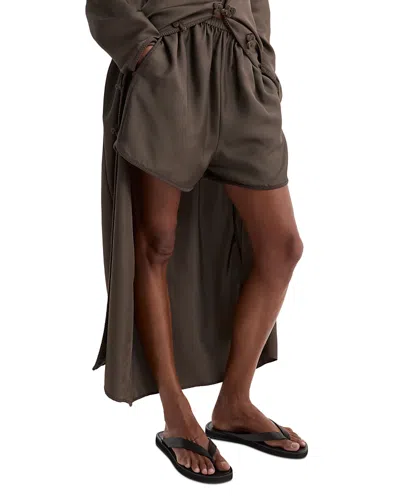 Rohe Taped Silk Shorts In Brown