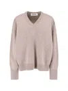Rohe Róhe Taupe Cashmere-wool Convertible Sweater With Ribbed Details In Pink