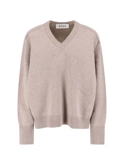 Rohe Taupe Cashmere-wool Convertible Sweater With Ribbed Details In Pink