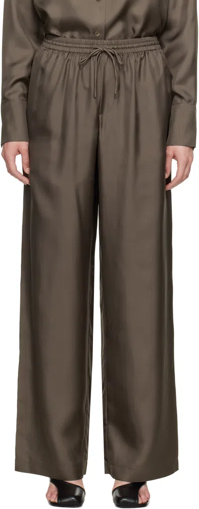 Rohe Taupe Relaxed Silk Trousers In 243_400 Taupe